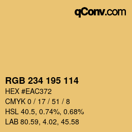 Color code: RGB 234 195 114 | qconv.com