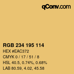 Color code: RGB 234 195 114 | qconv.com