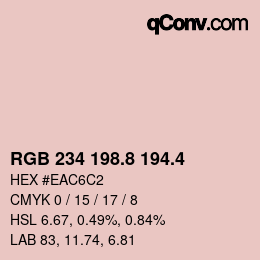 カラーコード: RGB 234 198.8 194.4 | qconv.com
