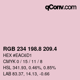 カラーコード: RGB 234 198.8 209.4 | qconv.com