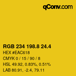 カラーコード: RGB 234 198.8 24.4 | qconv.com