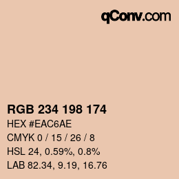 Color code: RGB 234 198 174 | qconv.com