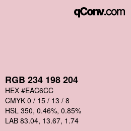 カラーコード: RGB 234 198 204 | qconv.com