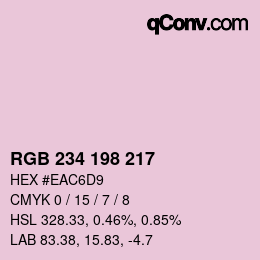 Color code: RGB 234 198 217 | qconv.com