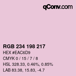 颜色代码: RGB 234 198 217 | qconv.com