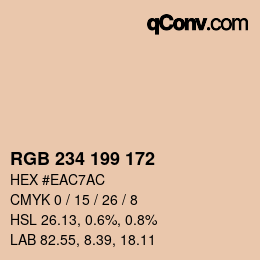 Código de color: RGB 234 199 172 | qconv.com