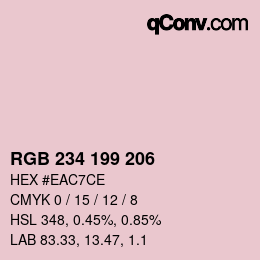 Color code: RGB 234 199 206 | qconv.com