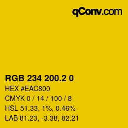 カラーコード: RGB 234 200.2 0 | qconv.com