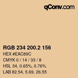 カラーコード: RGB 234 200.2 156 | qconv.com