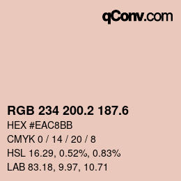 カラーコード: RGB 234 200.2 187.6 | qconv.com