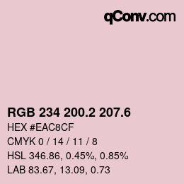 カラーコード: RGB 234 200.2 207.6 | qconv.com