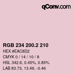 カラーコード: RGB 234 200.2 210 | qconv.com