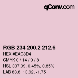 カラーコード: RGB 234 200.2 212.6 | qconv.com