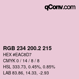 カラーコード: RGB 234 200.2 215 | qconv.com