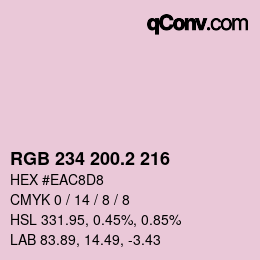 カラーコード: RGB 234 200.2 216 | qconv.com