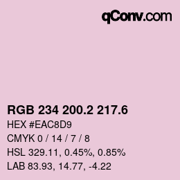 カラーコード: RGB 234 200.2 217.6 | qconv.com