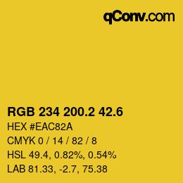 カラーコード: RGB 234 200.2 42.6 | qconv.com