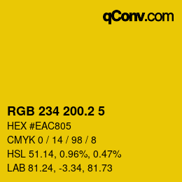 カラーコード: RGB 234 200.2 5 | qconv.com