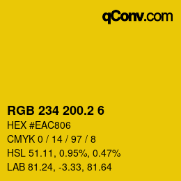 カラーコード: RGB 234 200.2 6 | qconv.com