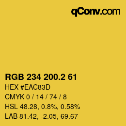 カラーコード: RGB 234 200.2 61 | qconv.com