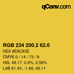 カラーコード: RGB 234 200.2 62.6 | qconv.com