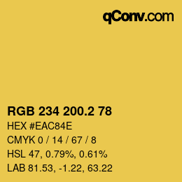 カラーコード: RGB 234 200.2 78 | qconv.com