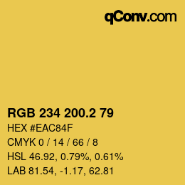 カラーコード: RGB 234 200.2 79 | qconv.com