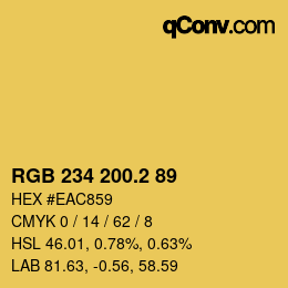 カラーコード: RGB 234 200.2 89 | qconv.com