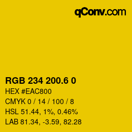 カラーコード: RGB 234 200.6 0 | qconv.com