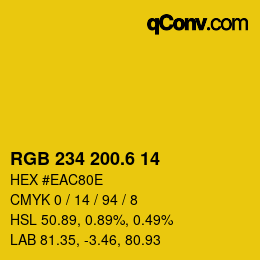 カラーコード: RGB 234 200.6 14 | qconv.com
