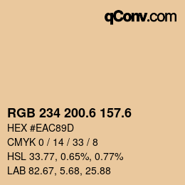 カラーコード: RGB 234 200.6 157.6 | qconv.com