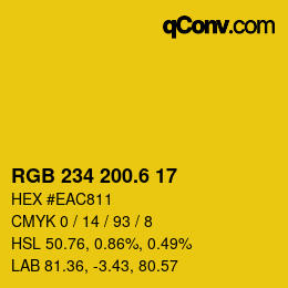 カラーコード: RGB 234 200.6 17 | qconv.com