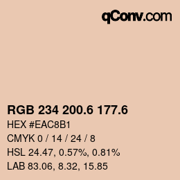 カラーコード: RGB 234 200.6 177.6 | qconv.com