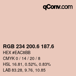 カラーコード: RGB 234 200.6 187.6 | qconv.com