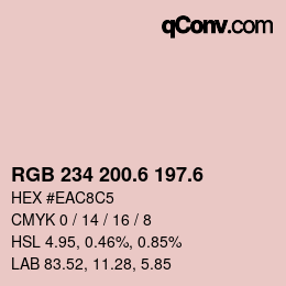 カラーコード: RGB 234 200.6 197.6 | qconv.com