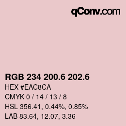 カラーコード: RGB 234 200.6 202.6 | qconv.com