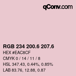 カラーコード: RGB 234 200.6 207.6 | qconv.com