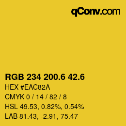 カラーコード: RGB 234 200.6 42.6 | qconv.com