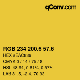 カラーコード: RGB 234 200.6 57.6 | qconv.com