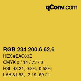 カラーコード: RGB 234 200.6 62.6 | qconv.com