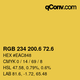 カラーコード: RGB 234 200.6 72.6 | qconv.com