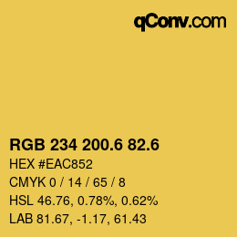 カラーコード: RGB 234 200.6 82.6 | qconv.com