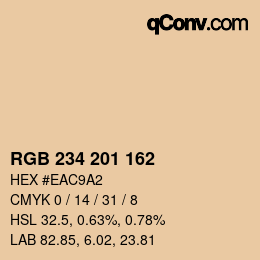 Color code: RGB 234 201 162 | qconv.com