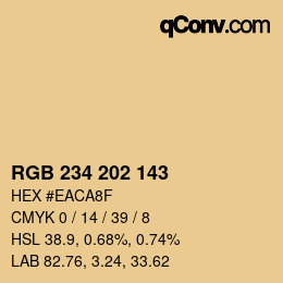カラーコード: RGB 234 202 143 | qconv.com