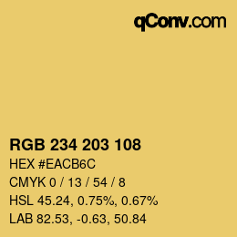 カラーコード: RGB 234 203 108 | qconv.com