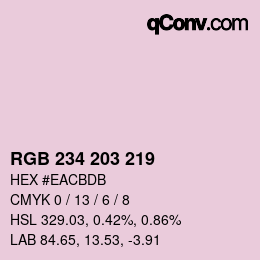 カラーコード: RGB 234 203 219 | qconv.com