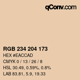 カラーコード: RGB 234 204 173 | qconv.com