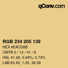 Código de color: RGB 234 205 139 | qconv.com