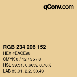 Color code: RGB 234 206 152 | qconv.com