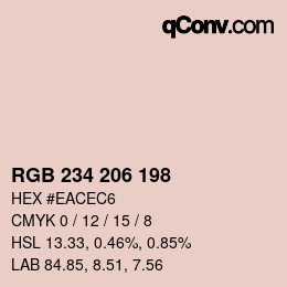 カラーコード: RGB 234 206 198 | qconv.com
